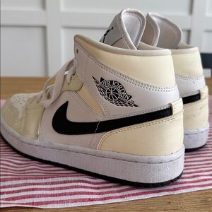 Air Jordan Cream and White High-Top Sneakers